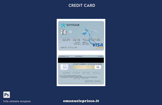 modello di carta visto bancario belga Keytrade in stile verificato